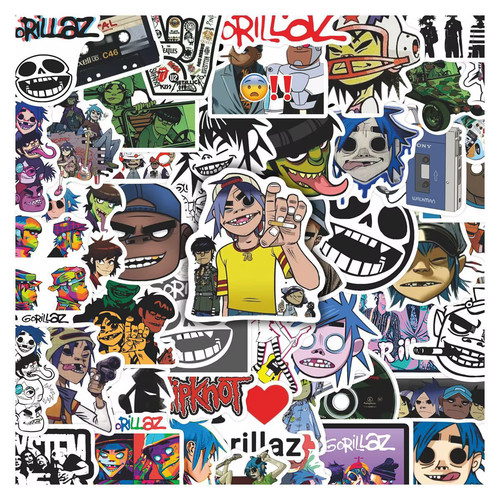 50pcs gorillaz stickers vinyl - stickers,
